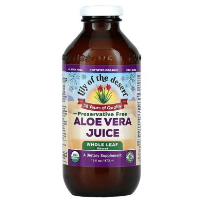 Lily of the Desert, Aloe Vera Juice, Whole Leaf, Filtered, 16 fl oz (473 ml)