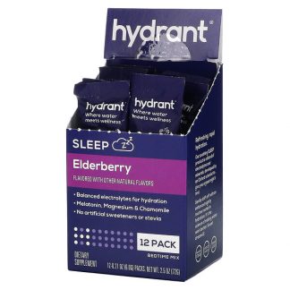 Hydrant, Sleep, Bedtime Mix, Elderberry, 12 Pack, 0.21 oz (6 g) Each