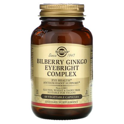 Solgar, Bilberry Ginkgo Eyebright Complex, 60 Vegetable Capsules