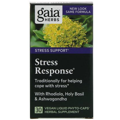 Gaia Herbs, Stress Response, 30 Vegan Liquid Phyto-Caps