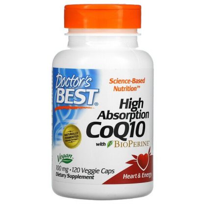 Doctor's Best, High Absorption CoQ10 with BioPerine, 100 mg, 120 Veggie Caps