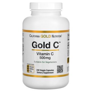 California Gold Nutrition, Gold C, Vitamin C, 500 mg, 240 Veggie Capsules