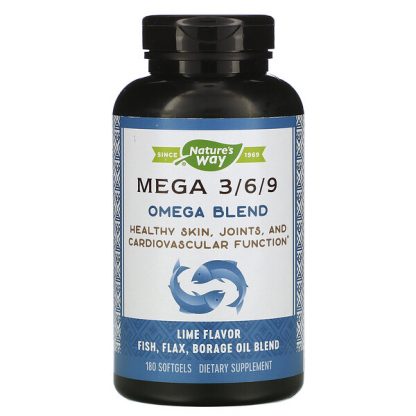 Nature's Way, Mega 3/6/9, Omega Blend, Lime Flavor, 180 Softgels