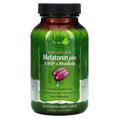 Irwin Naturals, Melatonin Plus, 5-HTP & Rhodiola, 54 Liquid Soft-Gels