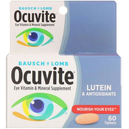 Ocuvite, Eye Vitamin & Mineral Supplement, Lutein & Antioxidants, 60 Tablets