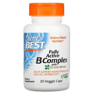 Doctor's Best, Fully Active B Complex with Quatrefolic, 30 Veggie Caps