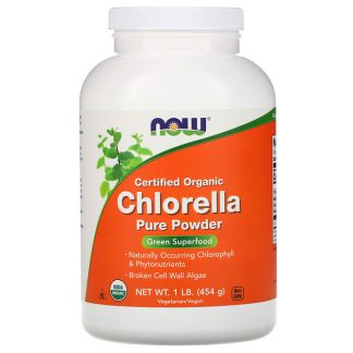 NOW Foods, Certified Organic Chlorella, Pure Powder, 1 lb (454 g)