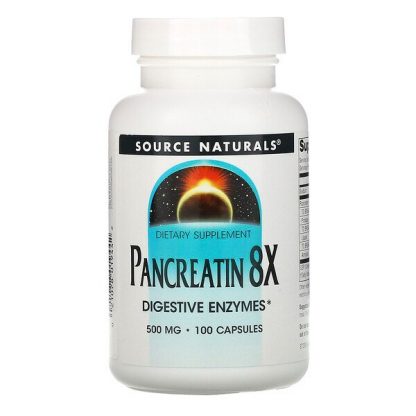 Source Naturals, Pancreatin 8X, 500 mg, 100 Capsules