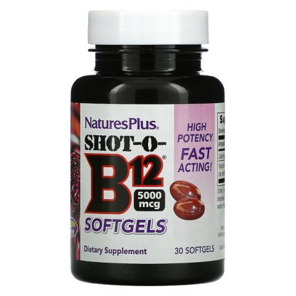 NaturesPlus, Shot-O-B12, 5,000 mcg, 30 Softgels