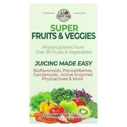 Country Farms, Super Fruits & Veggies, 60 Capsules