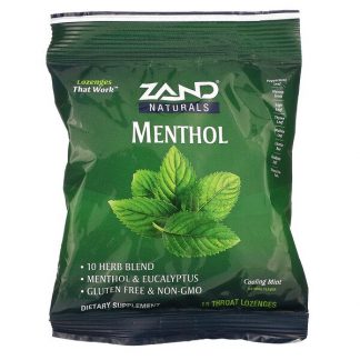 Zand, Naturals, Menthol, Cooling Mint, 15 Throat Lozenges