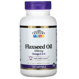 21st Century, Flaxseed Oil, 1000 mg, 120 Softgels