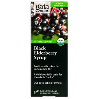 Gaia Herbs, Black Elderberry Syrup, 5.4 fl oz (160 ml)