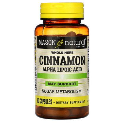 Mason Natural, Cinnamon Alpha Lipoic Acid, 60 Capsules