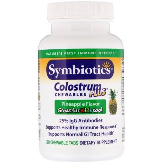 Symbiotics, Colostrum Plus, Chewables, Pineapple Flavor, 120 Chewable Tabs