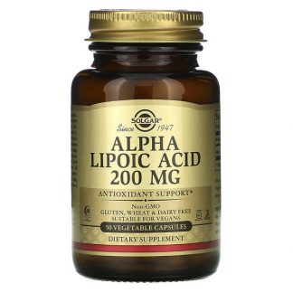 Solgar, Alpha Lipoic Acid, 200 mg, 50 Vegetable Capsules