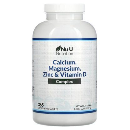 Nu U Nutrition, Calcium, Magnesium, Zinc & Vitamin D Complex, 365 Vegetarian Tablets