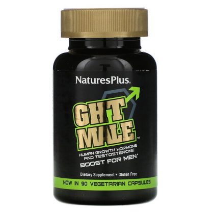 NaturesPlus, GHT Male, Human Growth Hormone And Testosterone Boost For Men, 90 Vegetarian Capsules