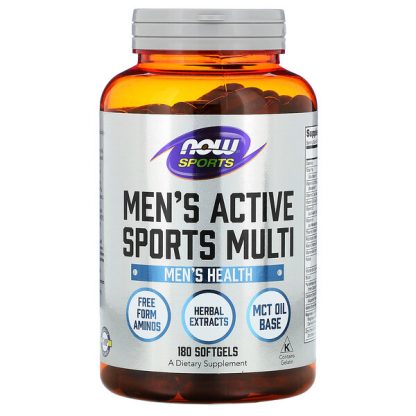 NOW Foods, Sports, Men's Active Sports Multi, 180 Softgels