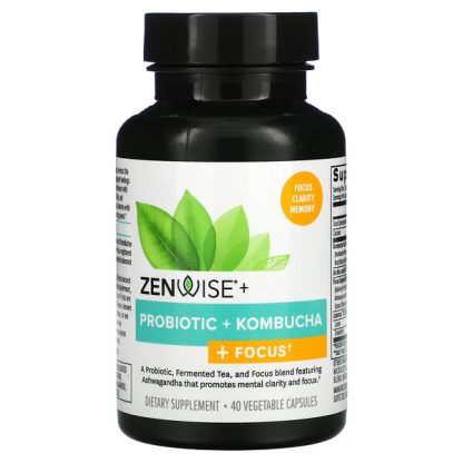 Zenwise Health, Probiotic + Kombucha + Focus, 40 Vegetable Capsules