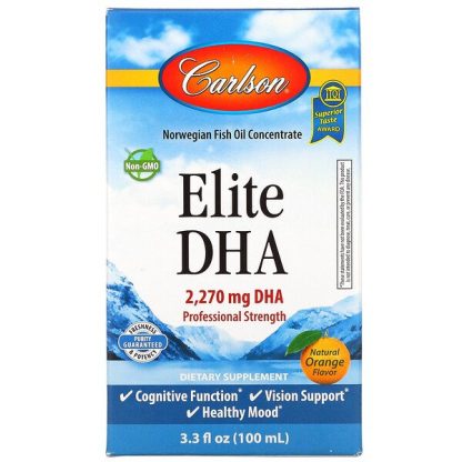 Carlson Labs, Elite DHA, Natural Orange, 2,270 mg, 3.3 fl oz (100 ml)