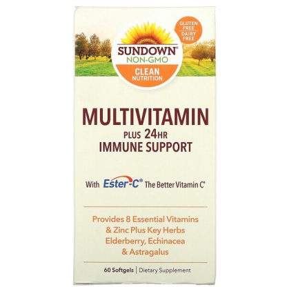 Sundown Naturals, Multivitamin, Plus 24HR Immune Support, 60 Softgels