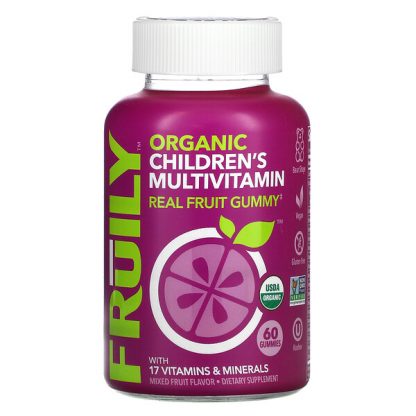 Fruily, Organic Children's Multivitamin with 17 Vitamins and Minerals, Mixed Fruit, 60 Gummies