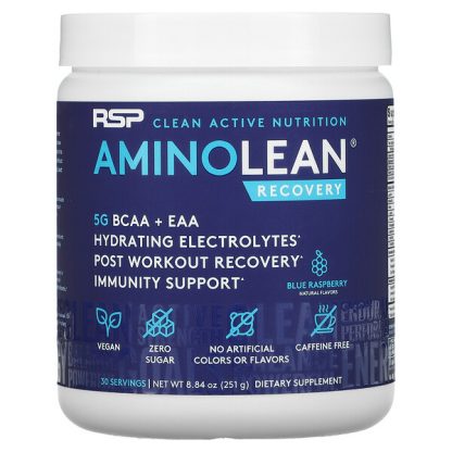 RSP Nutrition, AminoLean, Recovery, Blue Raspberry, 8.84 oz (251 g)