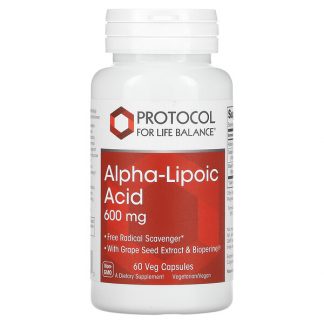 Protocol for Life Balance, Alpha-Lipoic Acid, 600 mg, 60 Veg Capsules