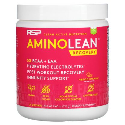 RSP Nutrition, AminoLean Recovery, Hibiscus Lemonade, 7.40 oz (210 g)