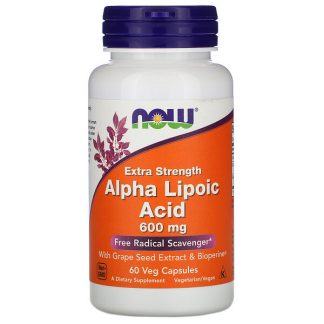 NOW Foods, Alpha Lipoic Acid, Extra Strength, 600 mg, 60 Veg Capsules