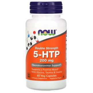 NOW Foods, 5-HTP, Double Strength, 200 mg, 60 Veg Capsules