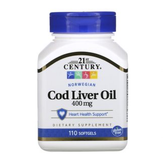 21st Century, Norwegian Cod Liver Oil, 400 mg, 110 Softgels