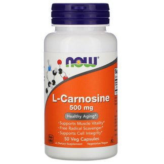 NOW Foods, L-Carnosine, 500 mg, 50 Veg Capsules