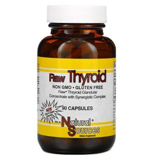 Natural Sources, Raw Thyroid, 90 Capsules