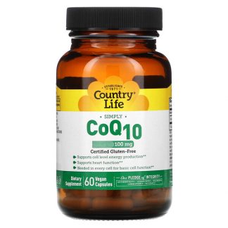 Country Life, Simply CoQ10, 100 mg, 60 Vegan Capsules