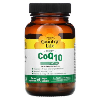 Country Life, Simply CoQ10, 100 mg, 60 Vegan Capsules