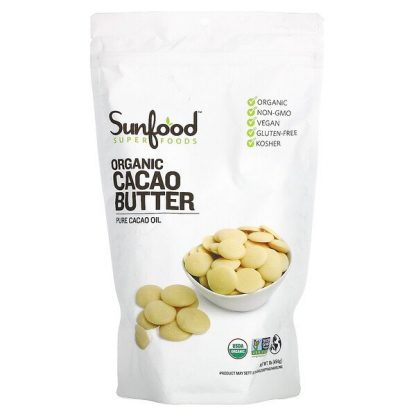 Sunfood, Organic Cacao Butter, 1 lb (454 g)