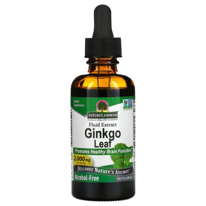 Nature's Answer, Ginkgo Leaf, Fluid Extract, Alcohol-Free, 1,000 mg, 2 fl oz (60 ml)