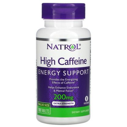 Natrol, High Caffeine, Extra Strength, 200 mg, 100 Tablets