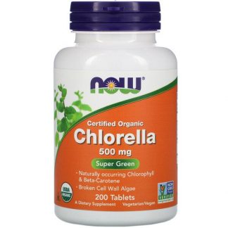 NOW Foods, Certified Organic Chlorella, 500 mg, 200 Tablets