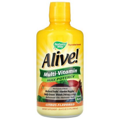 Nature's Way, Alive! Liquid Multi-Vitamin, Max Potency, Citrus, 30.4 fl oz (900 ml)