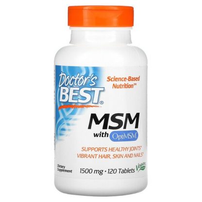 Doctor's Best, MSM with OptiMSM, 1,500 mg, 120 Tablets