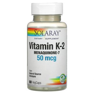 Solaray, Vitamin K-2 Menaquinone-7, 50 mcg, 60 VegCaps