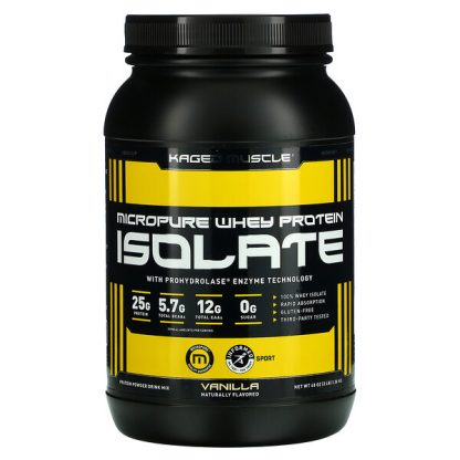 Kaged Muscle, MicroPure Whey Protein Isolate, Vanilla, 3 lbs (1.36 kg)