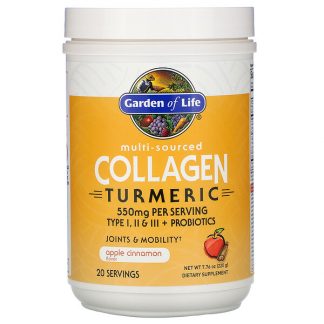 Garden of Life, Multi-Sourced Collagen Turmeric, Apple Cinnamon, 7.76 oz (220 g)