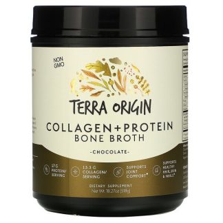 Terra Origin, Collagen +Protein Bone Broth, Chocolate, 18.27 oz (518 g)