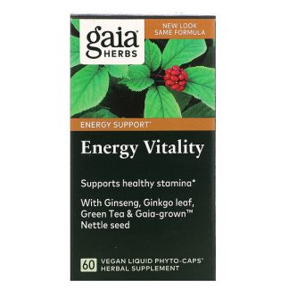 Gaia Herbs, Energy Vitality, 60 Vegan Liquid Phyto-Caps