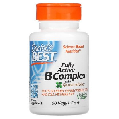 Doctor's Best, Fully Active B Complex with Quatrefolic, 60 Veggie Caps