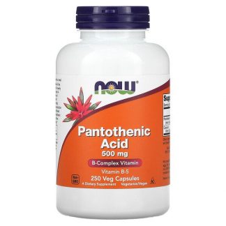 NOW Foods, Pantothenic Acid, 500 mg, 250 Veg Capsules